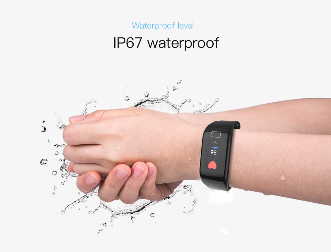 Colorful screen heart rate smart wristband waterproof activity tracker for android ios