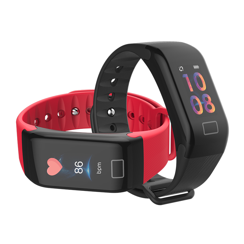 Colorful screen heart rate smart wristband waterproof activity tracker for android ios